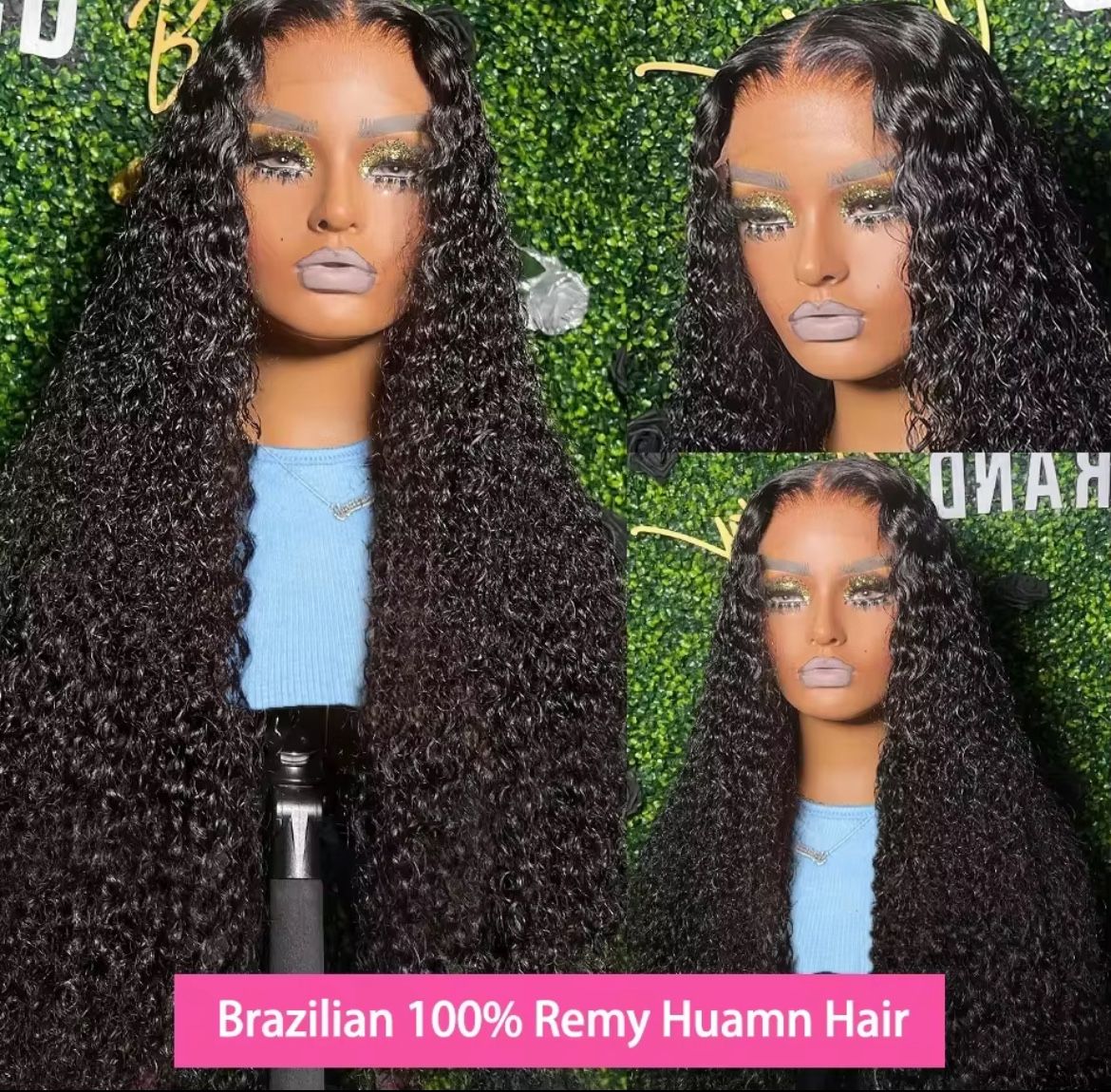 30 40 Inch Deep Wave Frontal Wig Human Hair 13x4 Curly Lace Front Wig Full Transparent HD Lace Water Wigs 180 Density Brazilian