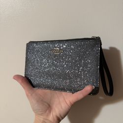 COACH Navy Sparkle Wristlet