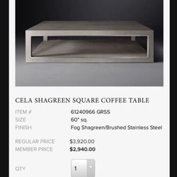 RH Coffee Table - NEED GONE