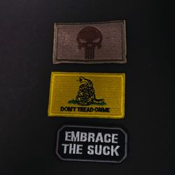 Set of 3 Tactical Embroidered Morale Patches