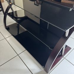 Black Glass TV Stand