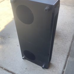 Subwoofers In Box With Two Surround sound speakers