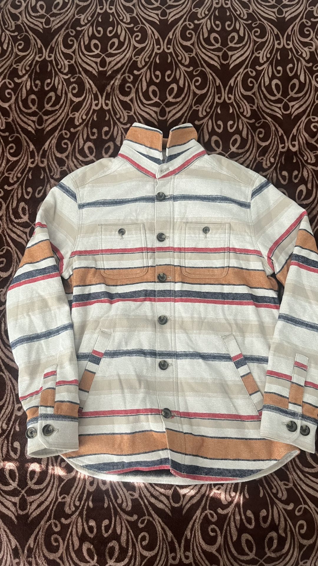 Club Room men's sherpa-lined striped shirt jacket