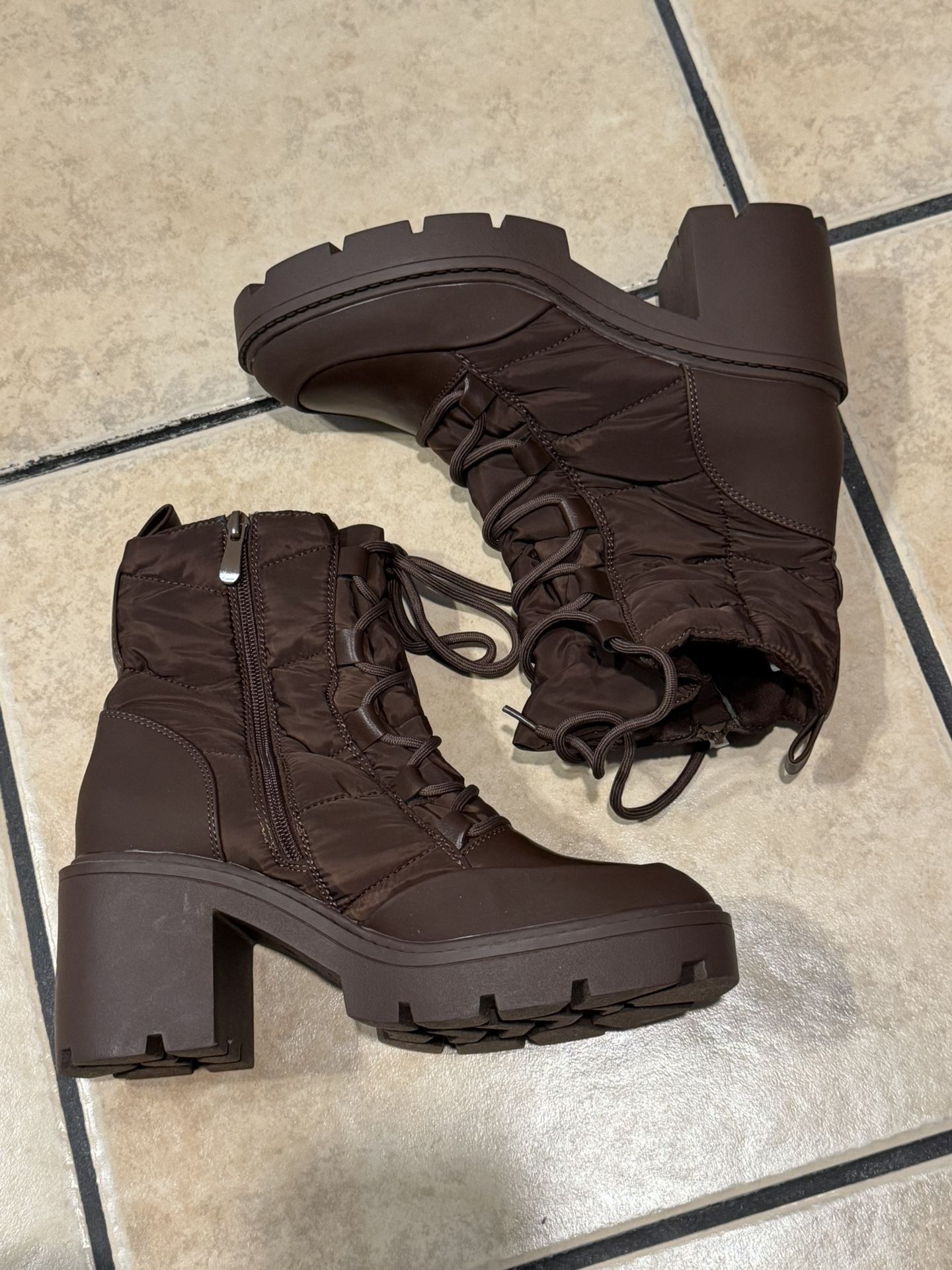 NEW Combat Boots Platform Boots Brown Size 9 In Women Shoes