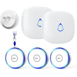 Caregiver Pager Wireless Call Button for Home, Life Alert SOS for Monitoring Elderly Assistance Products Emergency Bell Panic Button Nurse Calling for