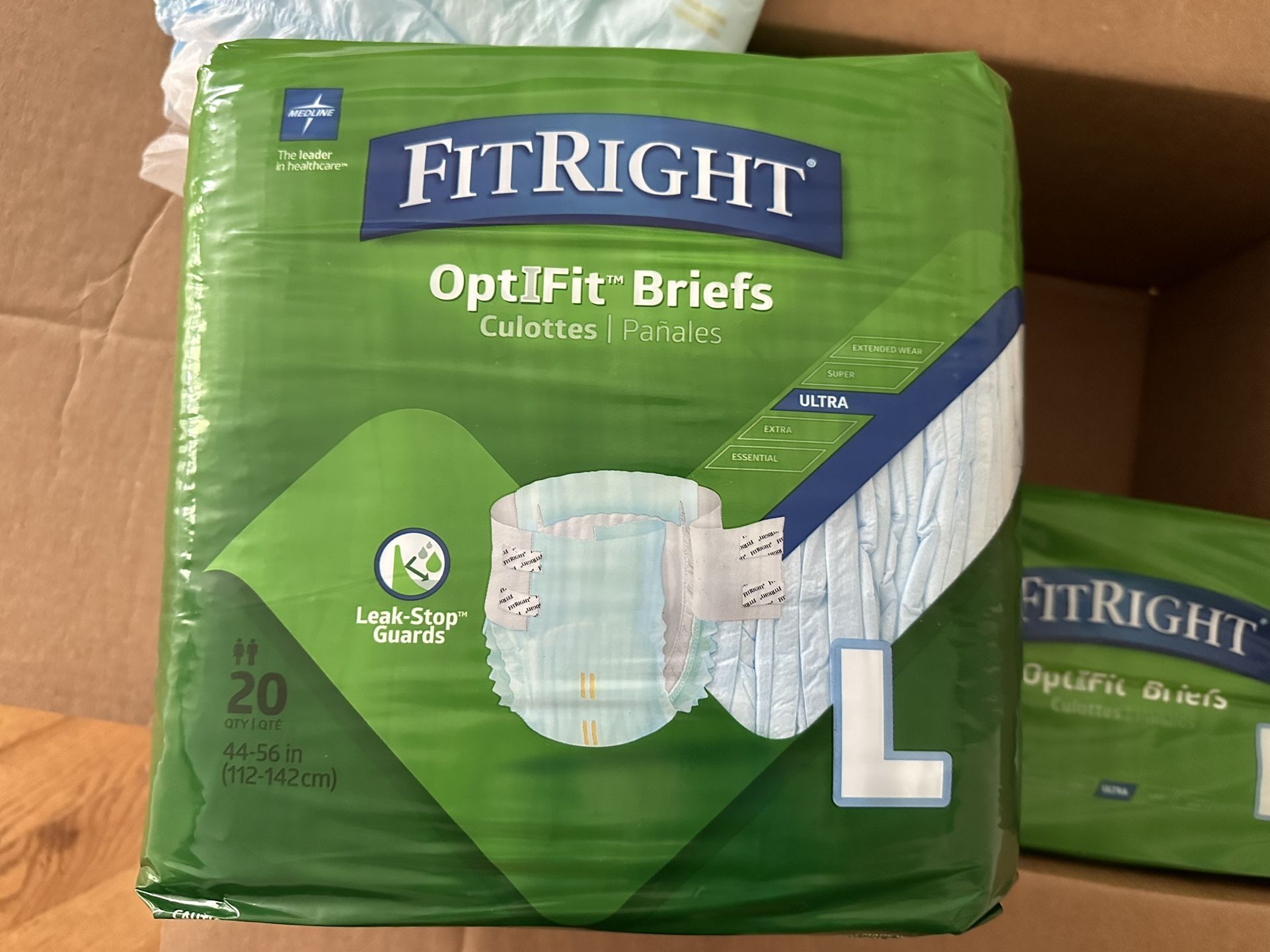 Brand New FitRight Ultra Adult Diapers With Tabs, Disposable 20x4