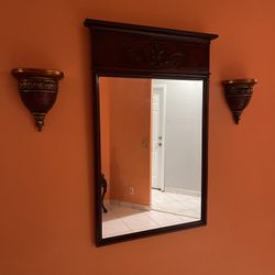 Mirror and Candle Holder Set