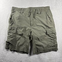 The North Face Shorts Men’s M Green Nylon Cargo Hiking Stow Pocket Outdoor #3A