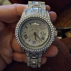 MEN'S BLINGED QUARTZ STAINLESS STEEL WATCHES 