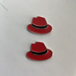 2 Mini Red Hat Magnetic Pins  