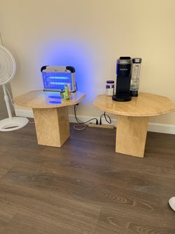 Two small marble side table