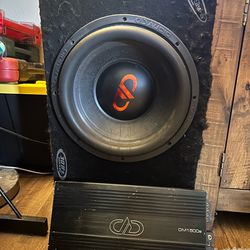 DD Audio 12” subwoofer and DM 1500 amp