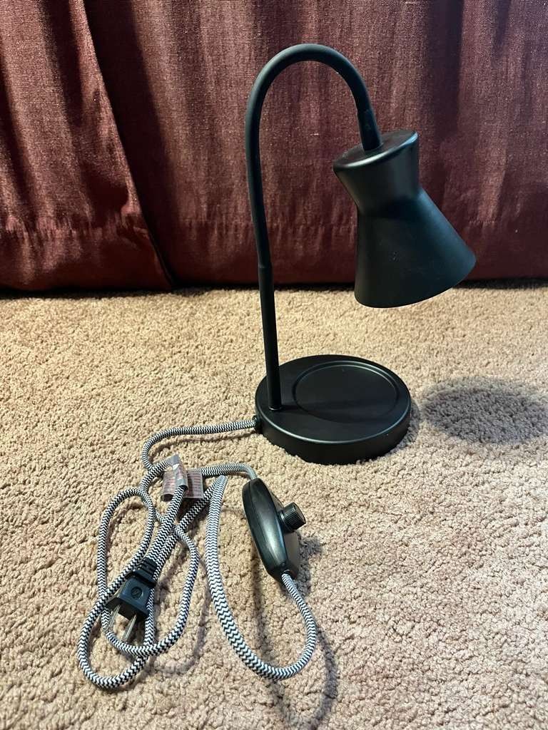 Black Adjustable Candle Warmer Lamp w/Timer & Dimmer (360° Flexible)