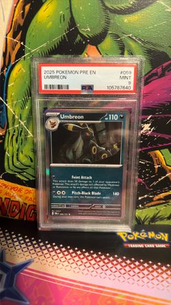 POKEMON 2025 Prismatic Evolutions UMBREON #059 PSA 9 Mint RARE