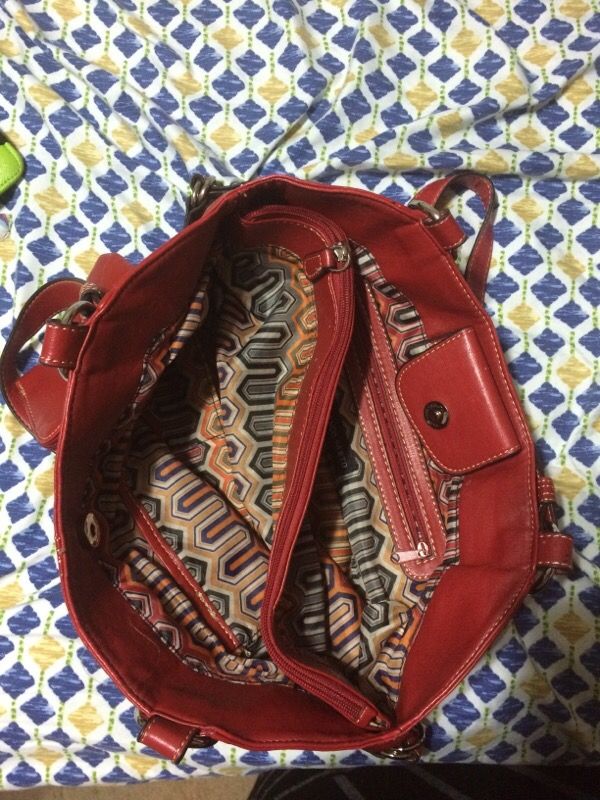 Red handbag