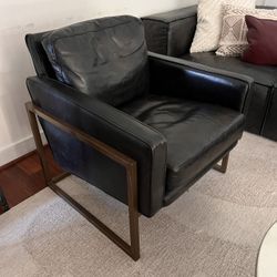 Classic Black Leather Armchair