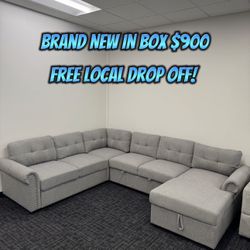 U Shape Sectional Couch 🛋️ Brand New In Box 📦 Free Drop off Also Available In Dark Gray 