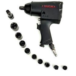 Husky QIWO01 1/2” Air Impact Wrench 260 ft-lbs + 10 Pc Set