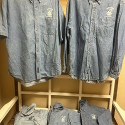 Denim Shirts-gently used. Men’s 17 1/2 & 2 XL Short Sleeved. Long Sleeved Sold!  