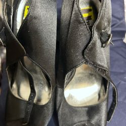 Charlotte Rousse Black Satin High-Heeled Shoes