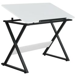 Design Drawing Board with Adjustable Split Top Tabletop, White/Black