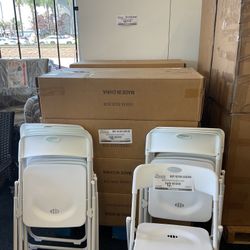 White Plastic Folding Chairs (PROMO: Buy 10 For $99.99)