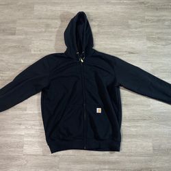 Carhartt Hoodie Mens L  Loose Fit Full Zip Sweatshirt Workwear K122 TS0122-M