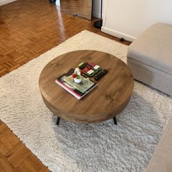 Round Solid Wood Coffee Table