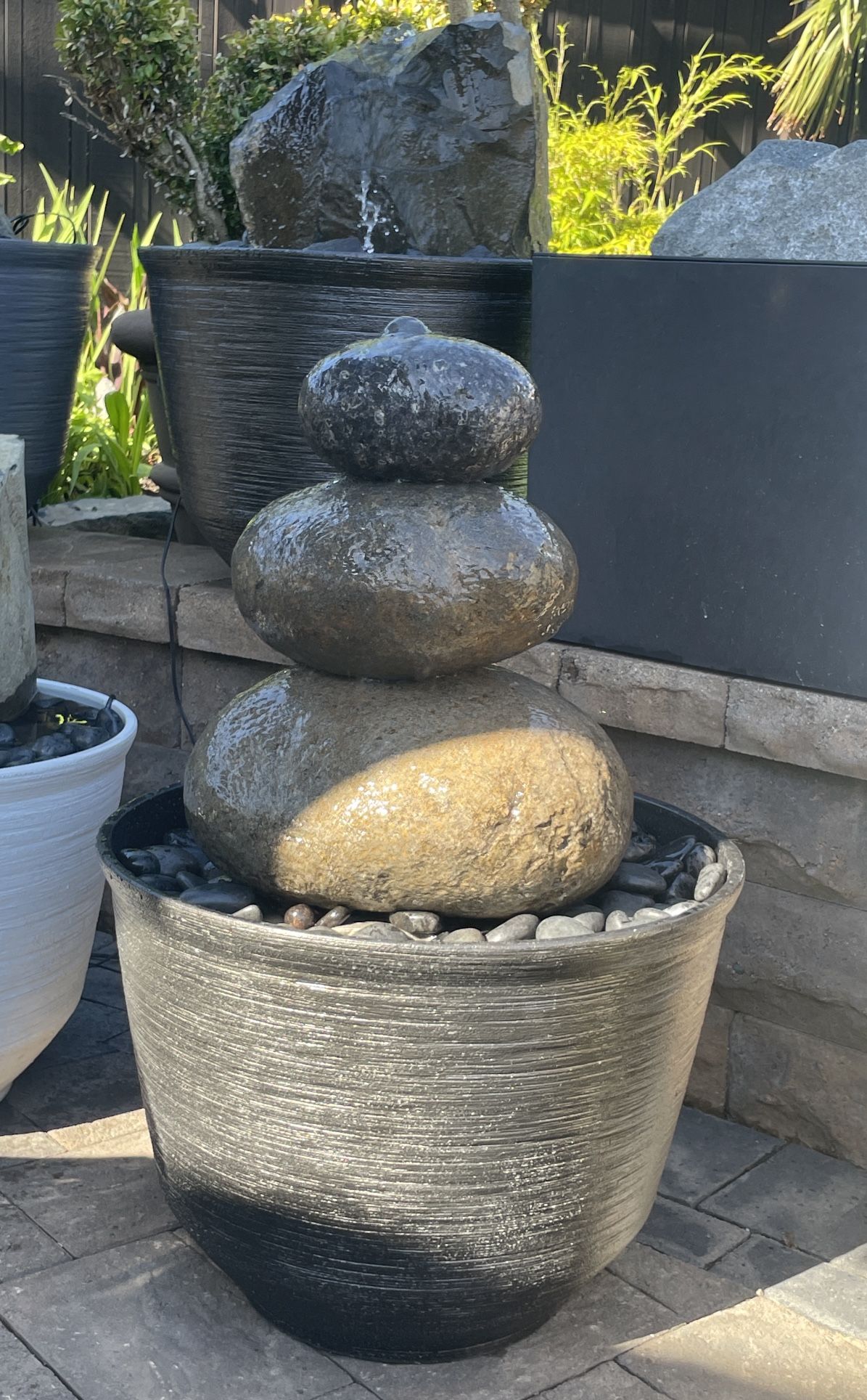 36” Custom Mexican Beach Pebble Cairn Water Fountain ⛲️