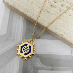 Tory Burch Blue With Gold Necklace 