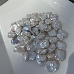 Wholesale White Baroque Petal Shape Freshwater Pearls 16-18mm | No Hole | High-Quality Loose Pearls