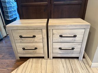 2 Drawer Nightstand light gray white woodgrain color