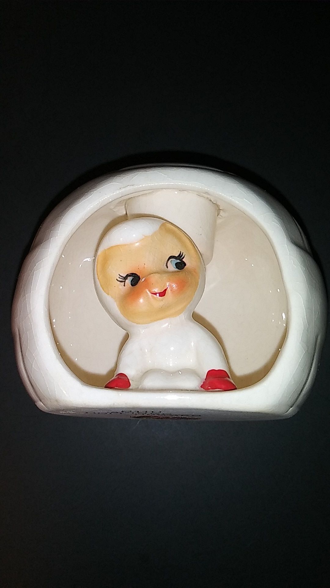 EXTREMELY RARE ! Vintage Kitchie 1959 Holt Howard Snowbaby Candle Holder Made in Japan.