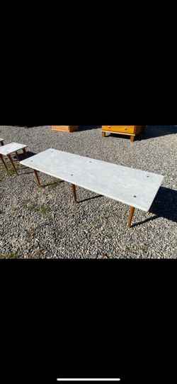 Mid century marble top coffee table
