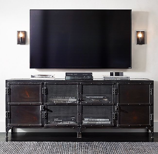 Restoration Hardware Metal Industrial Media Console
