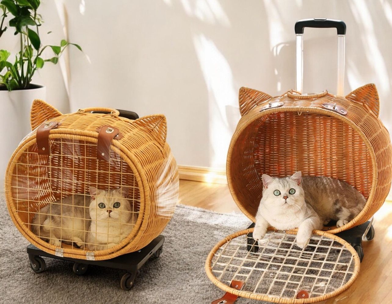 Hand Woven Basket Carrier Crate! Brand New Eco Friendly & Personally Imported!