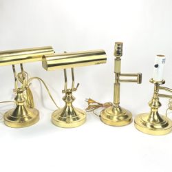 Antique Vintage Solid Brass Table Lamps, Desk Lights