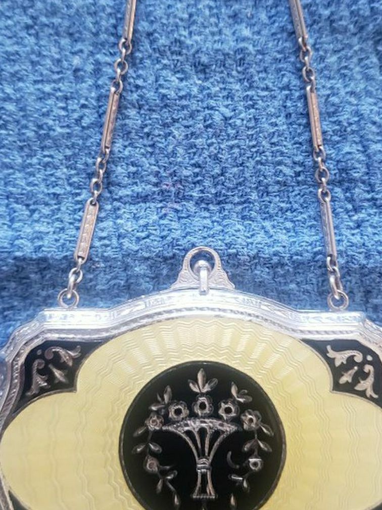 Rare Vintage 1900's Compact Purse with Rouge, Lipstick and Powder