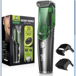 Beard Trimmer for Men: Vacuum Trimmer for Less Mess -IPX7 Waterproof- Rechargeable Electric