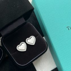 Tiffany & Co. New Heart-Shaped Diamond Stud Earrings