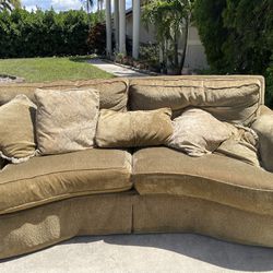Brown Beige Suede Couch