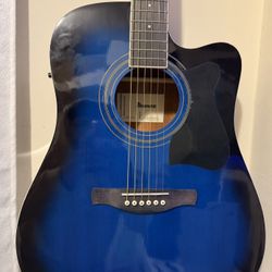 Ibanez V70CE Dreadnought Acoustic Electric Guitar Transparent Blue