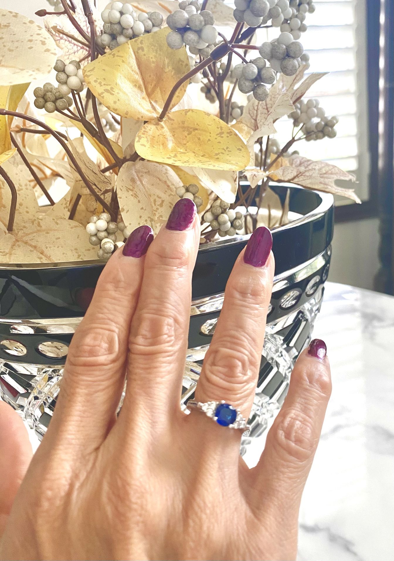 Created Sir Lanka Sapphire Sterling Silver 925 Ring