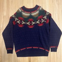 Vintage Woolrich Sweater 100% Wool Geometric XL 80s 90s Southwest Aztec