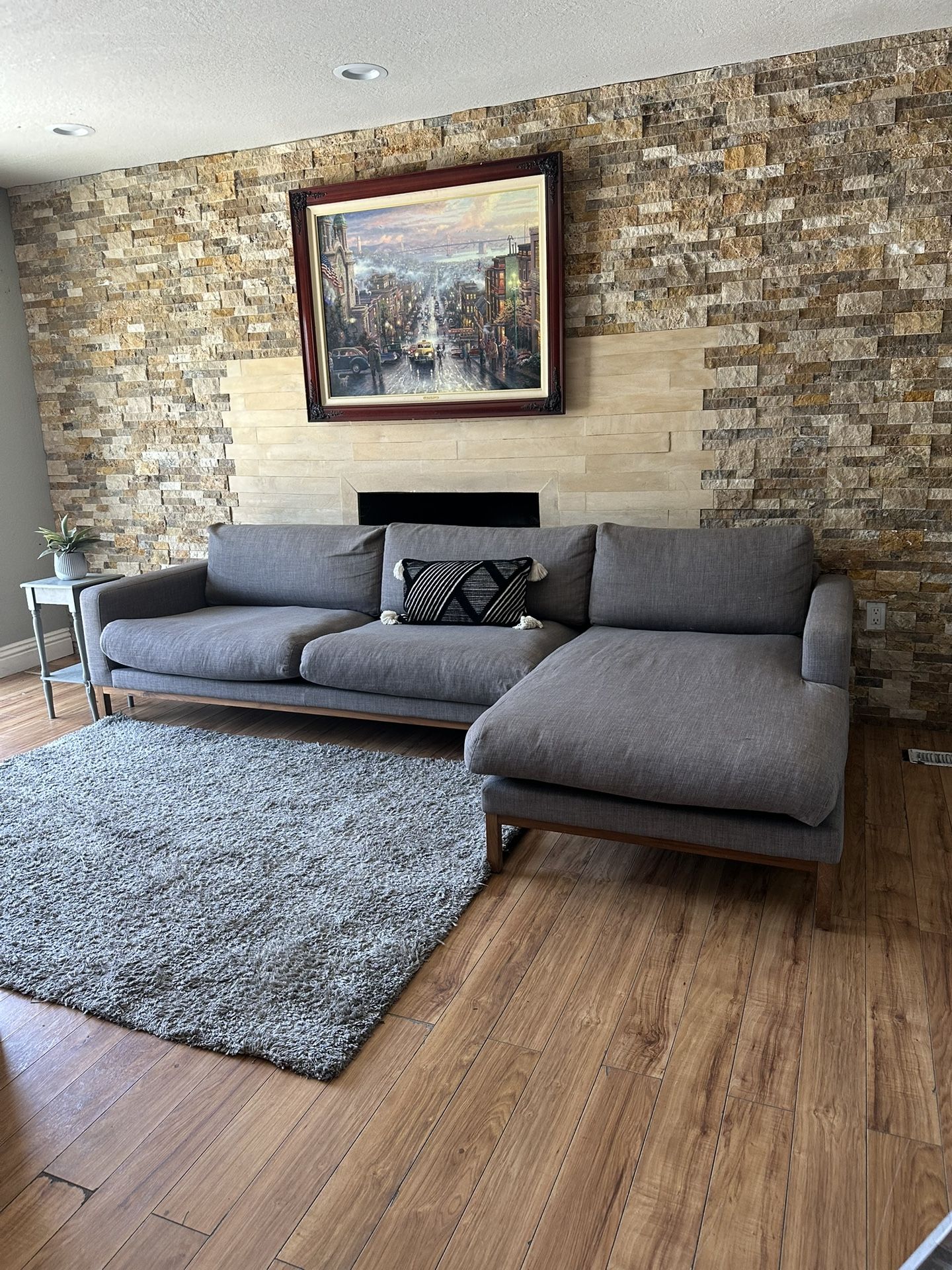 FREE DELIVERY- Macys Grey Sectional Sofa