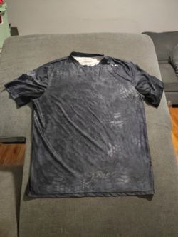 Huk Kryptek Camo Fishing Shirt Large Black Short Sleeve Performance UPF Outdoor