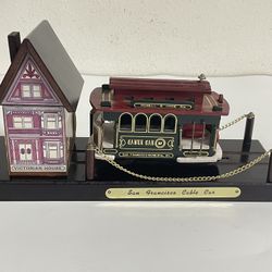 VTG Moving Musical Box San Francisco Cable Car & Victorian House ~ Powell & Hyde