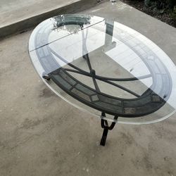 Glass Oval table