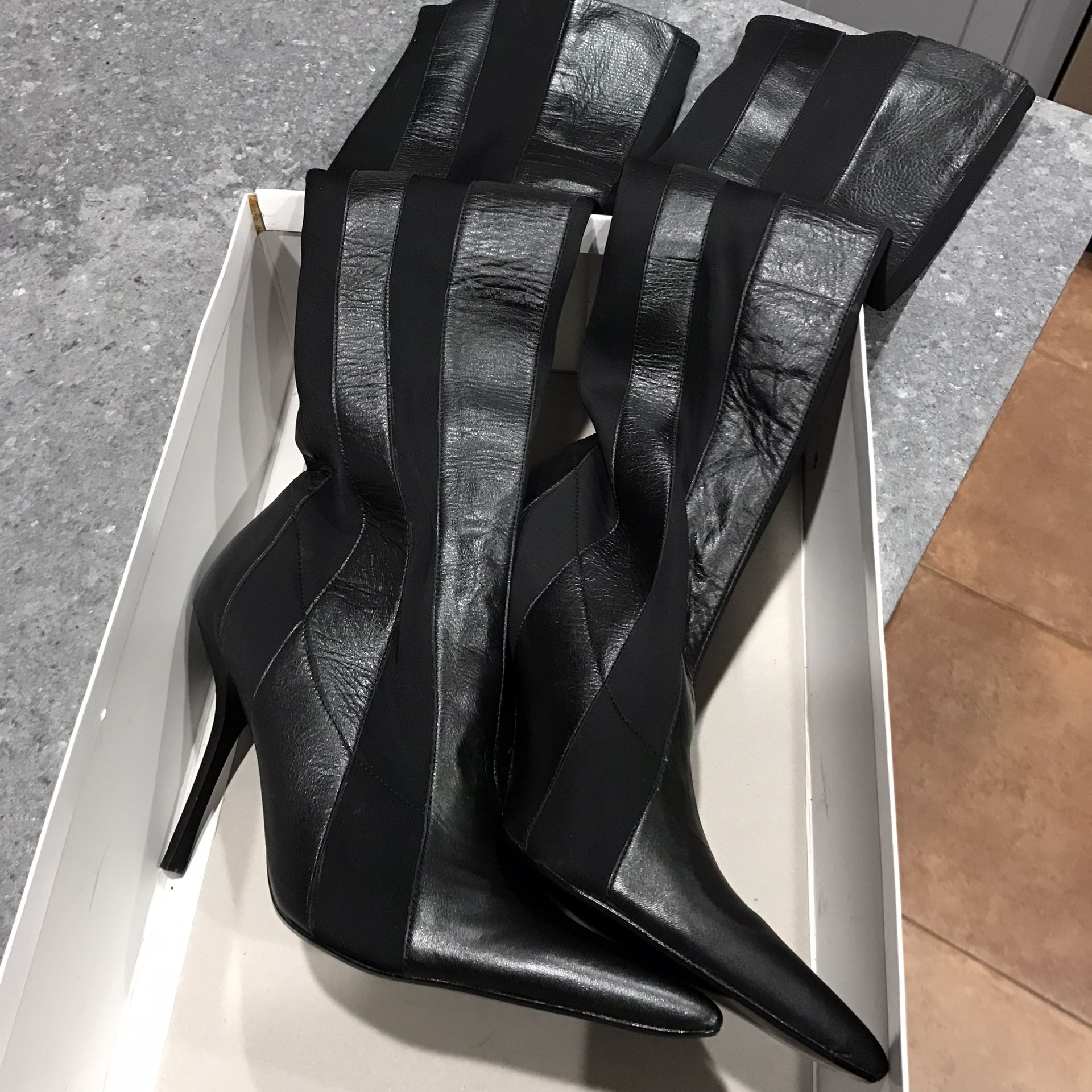 New Black Leather Boots