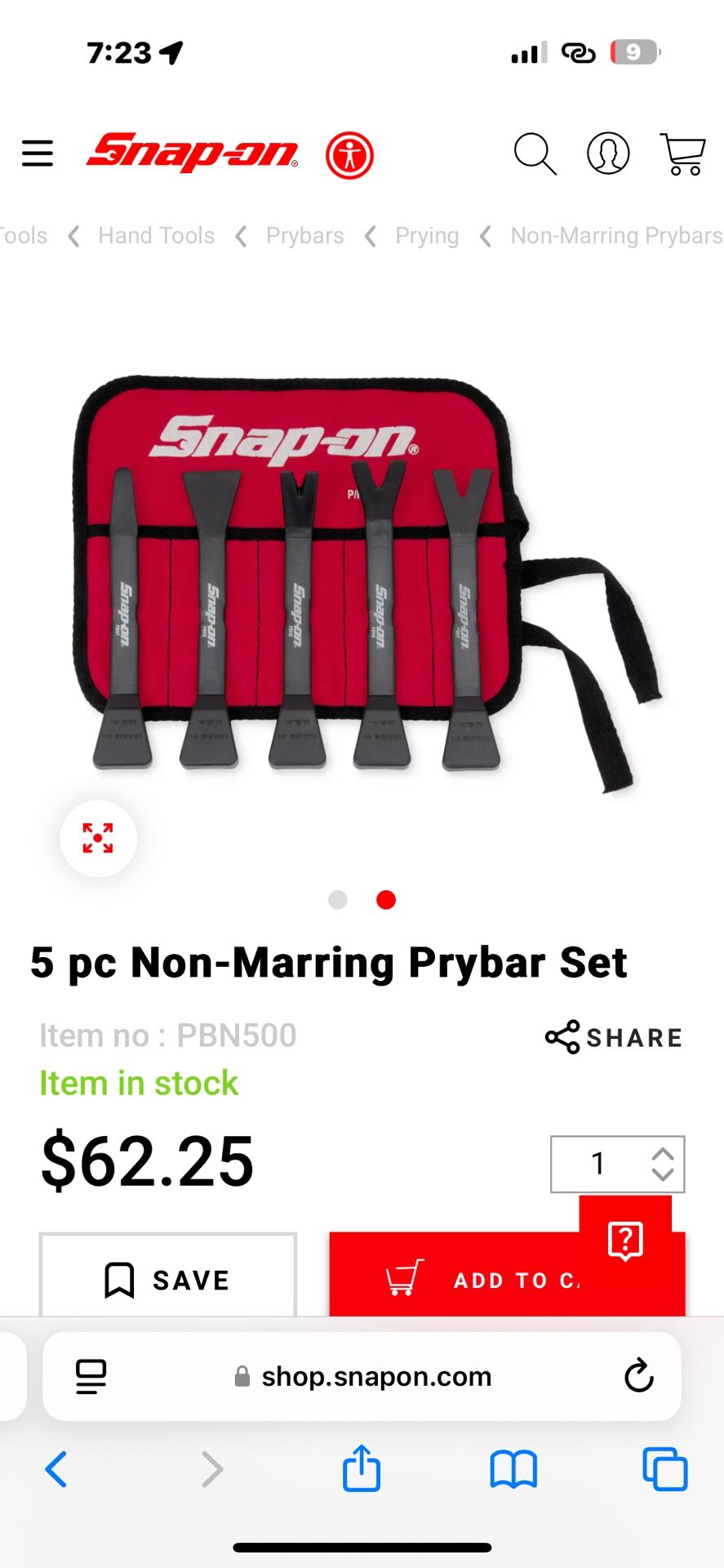 5 pc Non-Marring Prybar Set